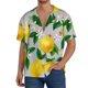 thumbnail image 1 of Balery Lemon1 Camisa Casual de Manga Corta con Botones para Hombre, Texturizada, Estilo Cubano, para Playa, Verano-Large, 1 of 5