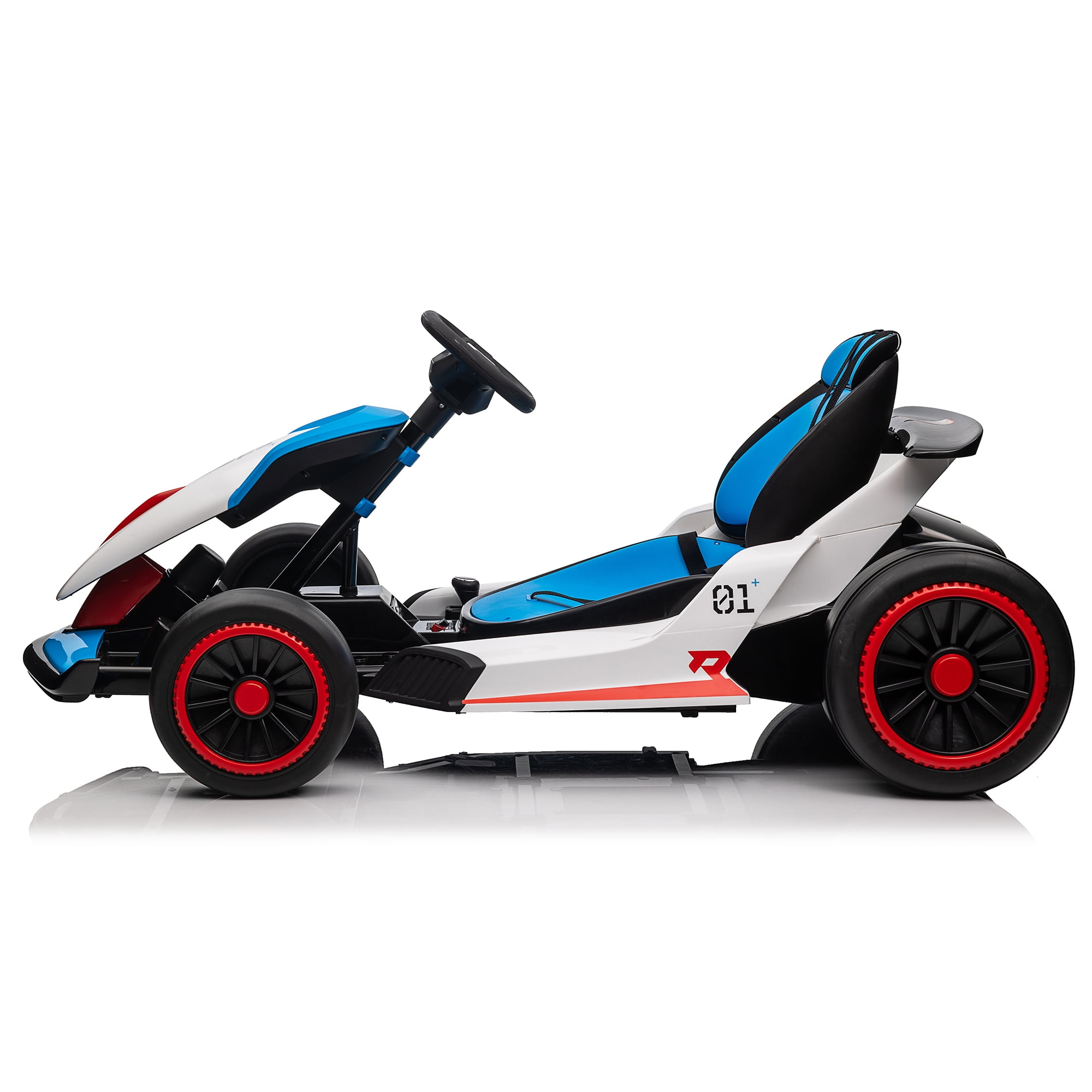 24V Electric Go Kart ride on toys for boys girls Age 6+, Blue