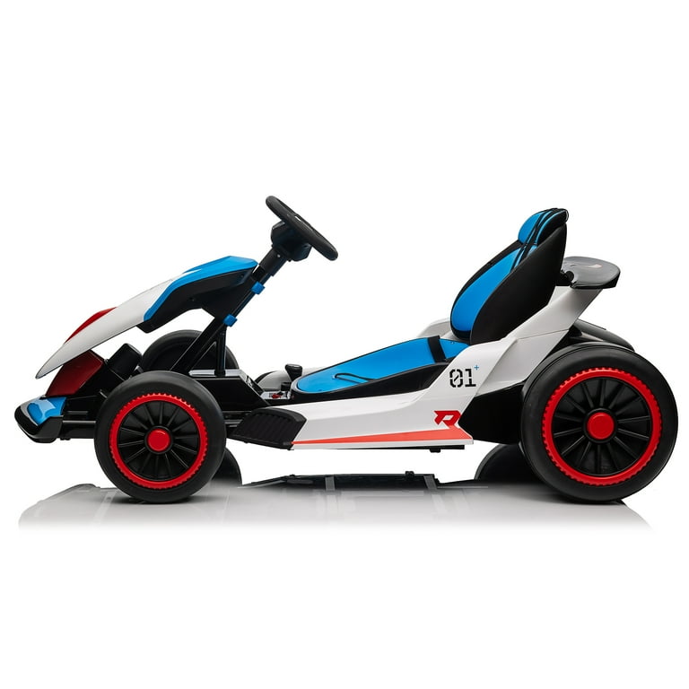 24V Electric Go Kart ride on toys for boys girls Age 6+, Blue