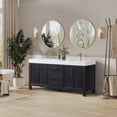 thumbnail image 4 of Leon 72" Double Bathroom Vanity in Fir Wood Black w/Lightning White top&Mirror, 4 of 18