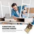 thumbnail image 2 of Minkissy 4Pcs Heavy Duty Locking Hinges Golden SPCC Metal For Homeowners DIY Enthusiasts, 2 of 4