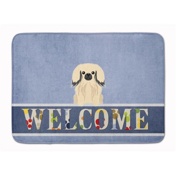 Pekingnese Cream Welcome Machine Washable Memory Foam Mat