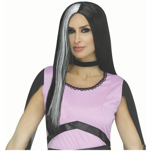 Fun World FW92358 Adults Black with White Streak Monster Mom Wig Costume Accessory