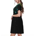 thumbnail image 2 of Balery Night Rainbow Sparkles Vestidos sueltos de manga corta para mujer, vestidos de verano 2025, vestidos casuales de corte A con vuelo., 2 of 6