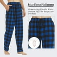 thumbnail image 5 of LANBAOSI 2 Pack Men Fleece Plaid Pajama Pants with Pockets Size XL, 5 of 7