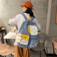 thumbnail image 3 of Bolsa Moda mujer dibujos animados gato impresión mochila estudiante escuela mochilas (azul) JShteea Para Estrenar, 3 of 9
