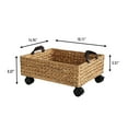 thumbnail image 2 of happimess BSK2014A Adaline 18.11" Classic Farmhouse Hand-Woven Hyacinth Rectangular Underbed Storage Bin with Wheels and Handles, Natural, 2 of 4