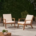 thumbnail image 3 of Christopher Knight Home Temecula Outdoor Acacia Wood Club Chairs with Cushions (Set of 2) by  Gray Finish + Dark Gray Cushion, 3 of 5