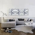 thumbnail image 2 of ARTCANVAS Art Deco Blue Lines on White Gray Panoramic Canvas Art Print - Size: 60" x 20" (1.50" Deep), 2 of 9