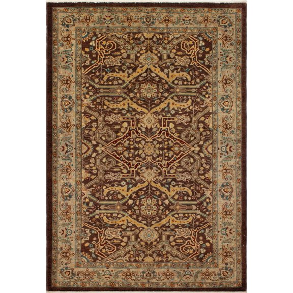 Peshawar Novalee Chocolate/Grey Rug, 6'1" x 8'9"