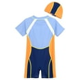 thumbnail image 4 of Alvivi Boys One Piece Swimwear Swimsuit with Swim Hat Kids Boyleg Front Zipper Surfing Bathing Suit Orange 7-8, 4 of 7