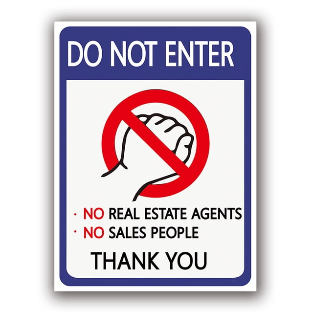 Pegatina de 10 unidades por lote con texto en inglés «Do Not Enter», para vendedores o bienes raíces