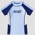 thumbnail image 3 of GYRATEDREAM Girls Swimsuits Two Piece Rash Guard Set Short Sleeve Bathing Suit Liner Swimwear with UPF 50+ Sun Protection for 8-14Y Blue, 3 of 7