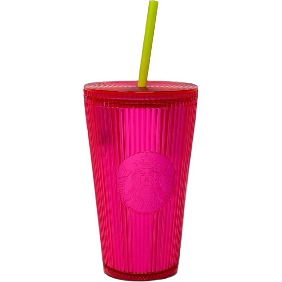 Starbucks Pleated Magenta Pink Grande Tumbler Bling Cold Cup Grande 16 oz