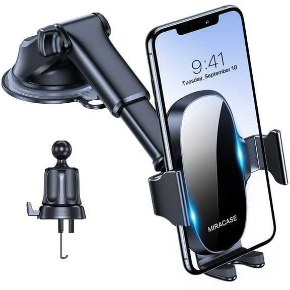 Miracase 3-in-1 Cell Phone Holder for Car, Universal Phone Holder Mount for Dashboard Air Vent Windshield Compatible with iPhone 15 14 13 12 11 Pro Max Xs XR X, Galaxy