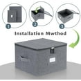 thumbnail image 4 of China Storage Containers Inside 12" W x 8" H, Dinnerware Storage Box for Dishes Plate Storage with 24 Felt Dividers, Hold 24 Plates, Hard Shell and Stackable（4PACK, 4 of 6