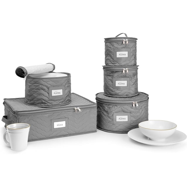 Sorbus Juego de Vajilla de 5 Piezas para Proteger O Transportar Platos, Tazas y Fuentes de Porcelana.