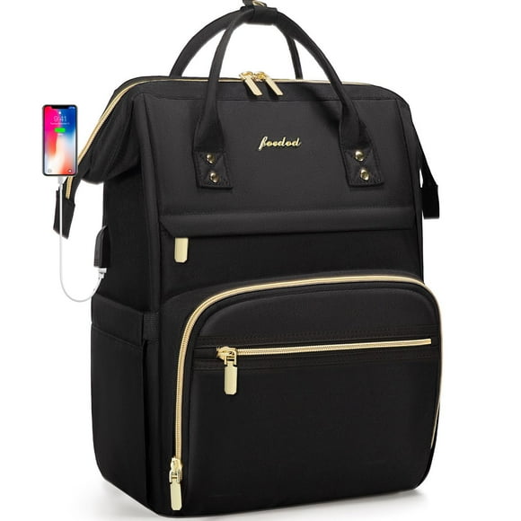 Mochila para portátil Foddod para mujer de 17,3" con puerto USB a prueba de agua