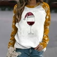 thumbnail image 2 of RKSTN Christmas Sweatshirts for Women Oversize Crewneck Glitter Red Wine Glass Funny Print Pullover Hoodless Sweatshirt Tops Womens Casual Loose Round Neck Xmas Holiday Party Long Sleeve Sweatshirt, 2 of 5