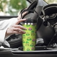 thumbnail image 4 of 30oz Crown Frog Bottle Spill Proof Tumbler with Top Handle and Straw Lid Stainless Steel Double Wall Insulated Tumbler Coffee Mug Gift for Women Men Travel Cup for Car (Lotus Frog), 4 of 5