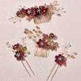 thumbnail image 4 of Tocado de novia Mori hada luz azul rosa blanco flor peine horquilla accesorios de vestido de novia coreano, 4 of 5