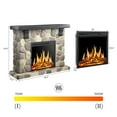 thumbnail image 4 of 48" Electric Fireplace with Mantel, 750W/1500W Freestanding Fireplace Heater with Realistic 3D Flames, 7-Level Adjustable Brightness, Remote Control, Indoor Fireplace Stone Look for Living Room, 4 of 6