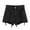 Black, variant on Mrat Ladies Linen Pant Women's Fashion Solid Color Irregularity Rough Selvedge Euryscelia Denim Shorts Women Dress Pants S-595 Black M