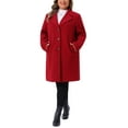 thumbnail image 3 of Agnes Orinda Women's Plus Size Coats Long Sleeve Single Breasted Notched Lapel Fall Winter Coat 2X Wine Red, 3 of 7