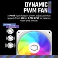 thumbnail image 4 of Cooler Master 120 white 120 case fan|water cooling|air cooling, lighting, dynamic 1,750 RPM, air balance blades, hybrid|frame, 4 of 5