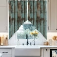 thumbnail image 4 of Retro Wood Grain Swag Valances for Windows 2 Pack Gradient Barn Door Farmhouse Board Swag Kitchen Curtains 36 Inches Long Rod Pocket Short Window Treatment for Kitchen Bathroom 28"x36", 4 of 8
