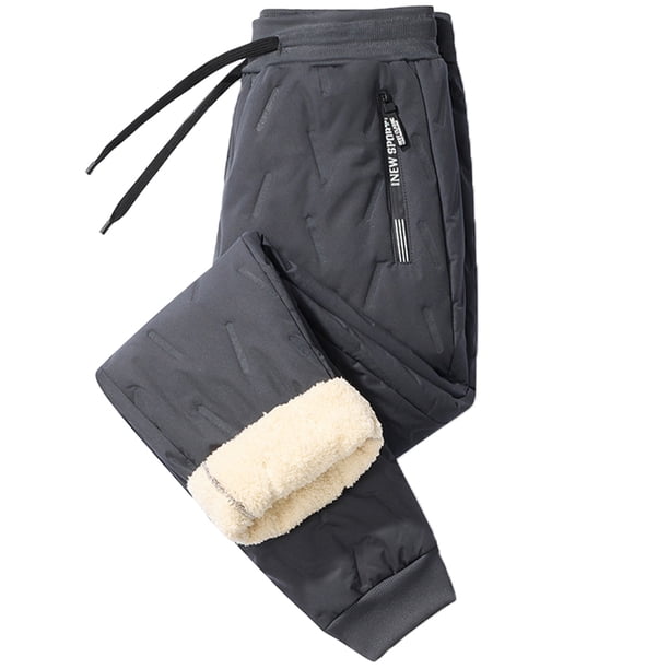 Pantalones de chándal de lana para hombre Pantalones impermeables de lana cálidos de invierno Pantalones de entrenamiento de gimnasio