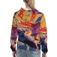 thumbnail image 7 of Fotbe Colorful Gecko Jungle Art Pattern Womens Long Sleeve Hoodie, Pullover Hooded Sweatshirt, Kangaroo Pocket Hoodie with Eye-catching Drawstrings-XX-Large, 7 of 7