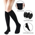 thumbnail image 6 of Loritta 4 Pairs Womens Knee High Socks, Casual Cotton Uniform Long Socks for Girls, Multicolored, 6 of 7