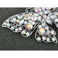 thumbnail image 2 of ALILANG Silvery Tone Crystal Rhinestone Hollow Out Butterfly Brooch Pin, Aurora Borealis, 2 of 4