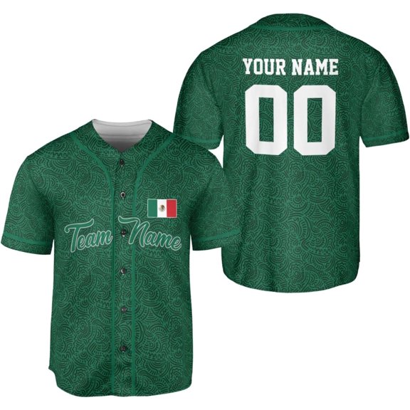 Mostprints Custom Mexico Baseball Jerseys Mexican Eagle & Flag Shirt for Teams, Mexico Shirts for Men & Women Size S-5XL (S)