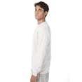 thumbnail image 4 of Hanes Beefy-T Long Sleeve Casual T-Shirt, Crewneck Everyday Casual Tee, White, L, 4 of 5