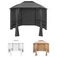 thumbnail image 6 of vidaXL 141.7in x 122.8in Pavilion Gazebo, Water-Resistant Roof And Curtains, 6 of 9