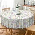 thumbnail image 2 of Nanqianyi Spring Wildflower Round Tablecloth 60 inch, Watercolor Flowers Plants for Kitchen Dinner Decor Table Cloth Cover, 2 of 8