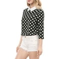 thumbnail image 1 of INSPIRE CHIC Chemisier pour Femme à Col Peter Pan Contrastant, Manches 3/4, 1 of 7
