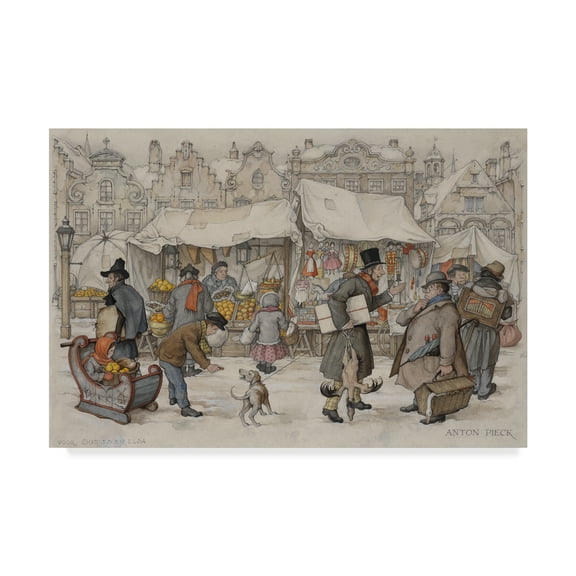 Trademark Fine Art 'Christmas Market' Canvas Art by Anton Pieck
