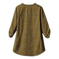thumbnail image 6 of Turilly Women's Gingham Plaid Button-Up Shirt, V-Neck 3/4 Sleeve Tunic Top with Roll Up Tab Sleeves Casual Spring Blouse, 6 of 6