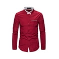 thumbnail image 2 of Gamivast Slim Fit Dress Shirts for Men Long Sleeve Point Collar Dress Shirts Contrast Trim Casual Shirts Pocket Business Office Wedding Social formal, 2 of 6