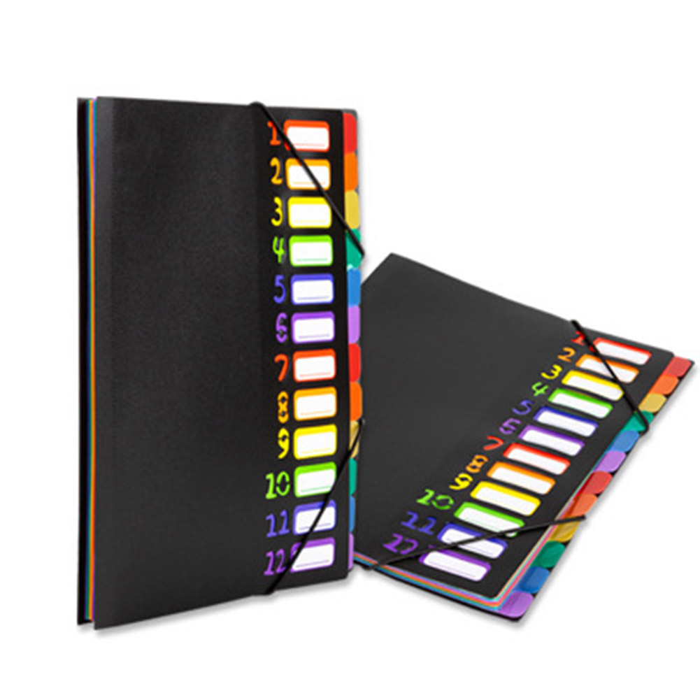12 Pages A4 File Folder Rainbow Plastic Document Piano Score Storage
