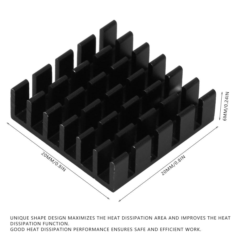 10Pcs P2006-B Black Aluminum Cooling Fin Heatsink Chip Heat Sink Cooler Module for Electronic Circuit Board