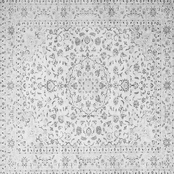 Ahgly Company Indoor Square Medallion Gray Traditional Area Rugs, 5' Square