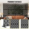 thumbnail image 3 of 72" x 47" Metal Privacy Screen for Outdoor, Freestanding Garden Divider Panel with Laser Cut Tropical Leaf Design, Weatherproof Fence for Patio, Deck, Backyard - Square Money, 3 of 8