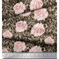 thumbnail image 3 of Soimoi Polyester Crepe Fabric Check & Roses Floral Print Fabric by Yard 52 Inch Wide, 3 of 3