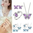 thumbnail image 6 of Jierger Butterfly Jewelry Women Butterflies Birthstone Pendant Necklace/Earrings/Rings Wedding Gifts for Women Birthday Anniversary Wedding Mother’s Day Gifts, 6 of 8