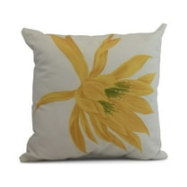 Simply Daisy, 20" x 20" Hojaver, Floral Print Outdoor Pillow, Yellow
