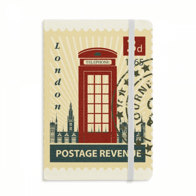 London Telephone Booth Stamp UK Country City Notebook Official Fabric Hard Cover Classic Journal Diary